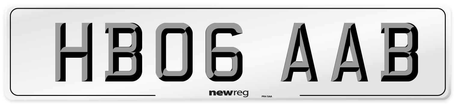 HB06 AAB Number Plate from New Reg